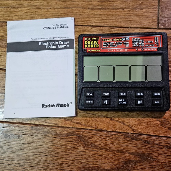 Vintage Radio Shack Electronic Draw Poker Handheld Game - Picture 1 of 2